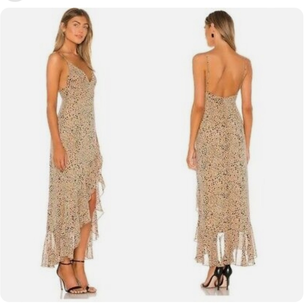 SOLD Revolve Majorelle Loreto Ruffled Slit Maxi Dress